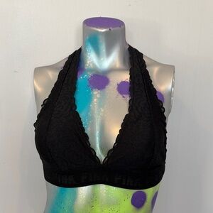 PINK Victoria's Secret Black Lace Plunge Bra